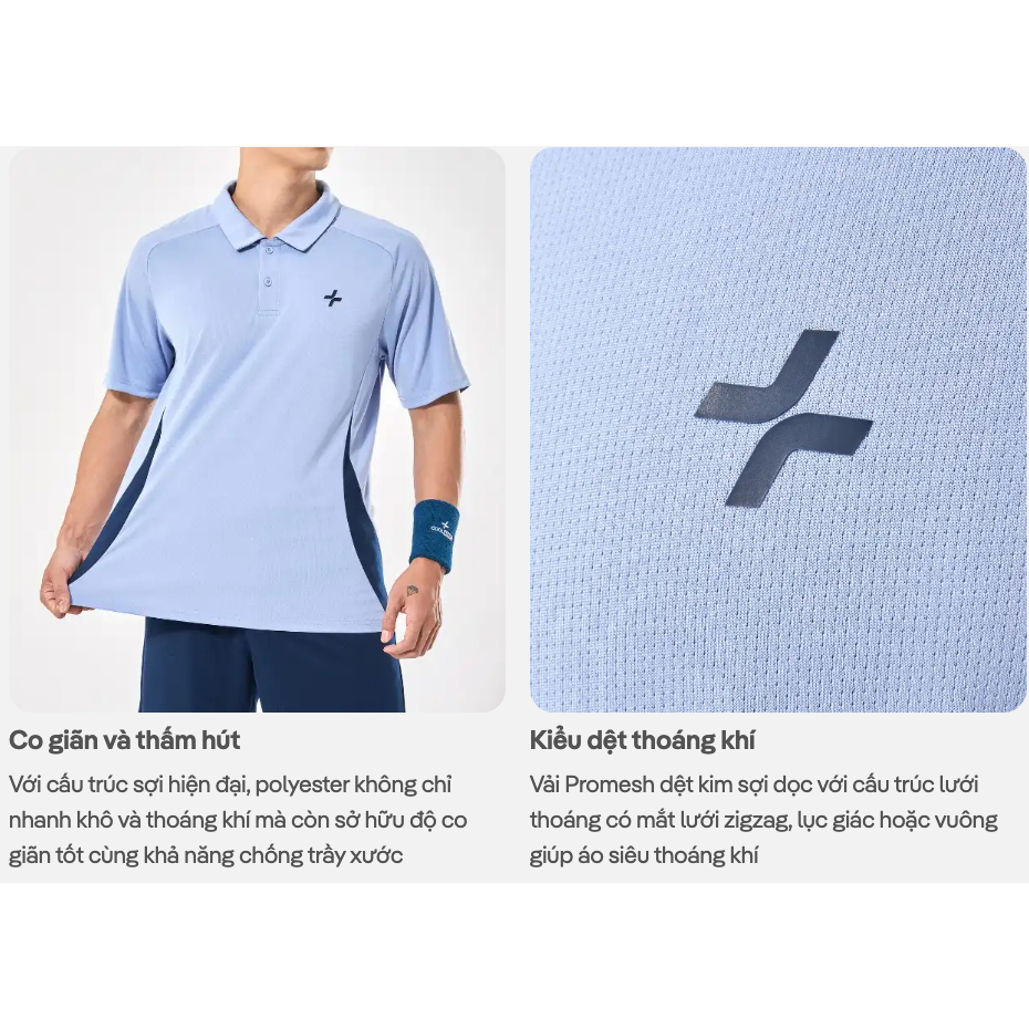 [TẶNG COMBO 2 TẤT]Set đồ bộ thể thao nam Promax Áo Polo Sideflow Quần Shorts thoáng khí, thấm hút tốt Coolmate