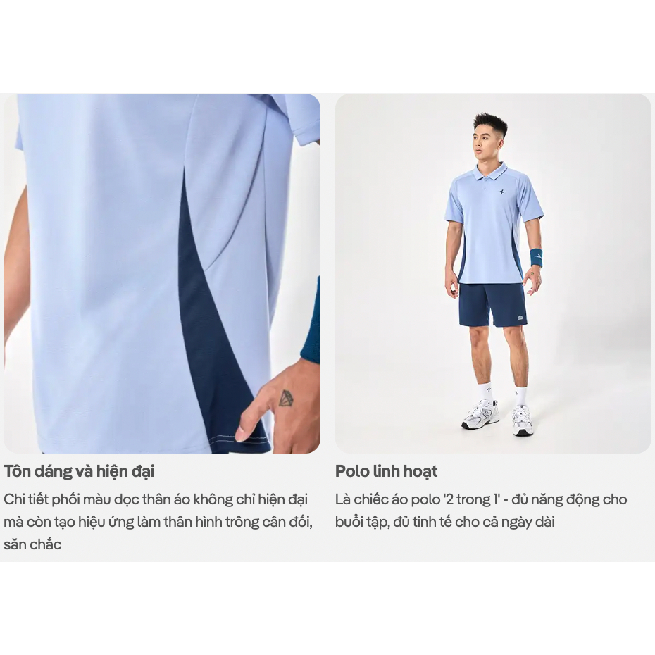 [TẶNG COMBO 2 TẤT]Set đồ bộ thể thao nam Promax Áo Polo Sideflow Quần Shorts thoáng khí, thấm hút tốt Coolmate