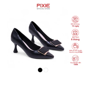 Giày Cao Gót 6cm Phối Khoá Vuông Pixie H352