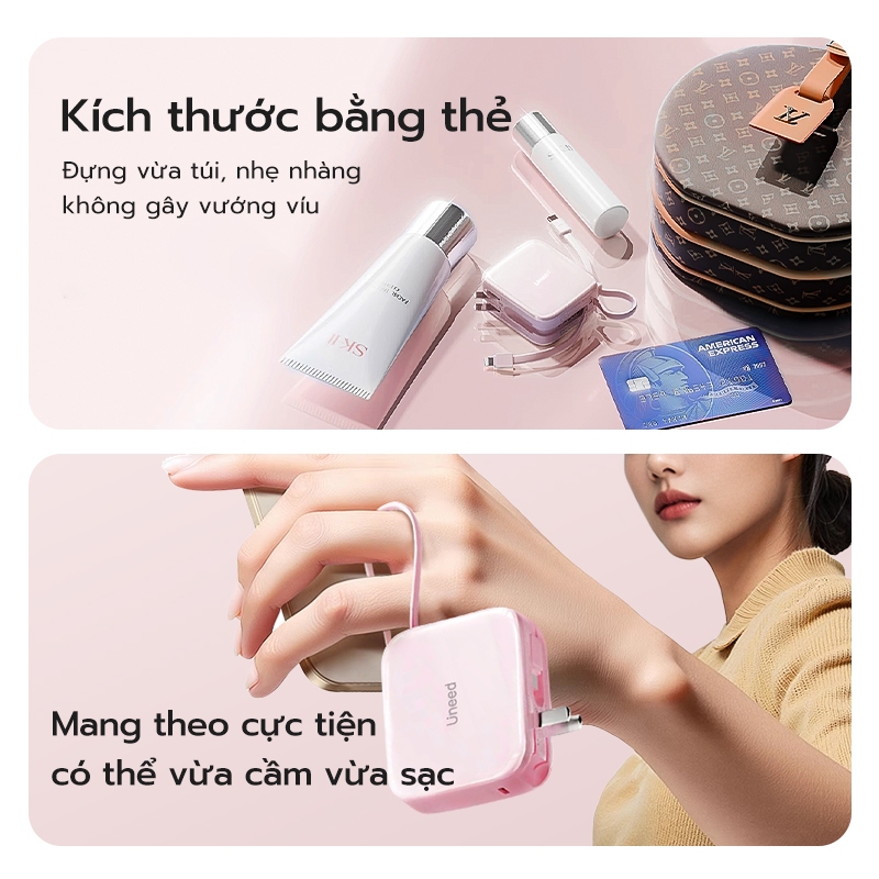 【CCC】Cục sạc dự phòng 10000mAh Uneed,Sạc Nhanh PD 22.5W mini Powerbank, Pin Sạc Type‑C/L,Củ sạc gập liên nhỏ | BigBuy360 - bigbuy360.vn