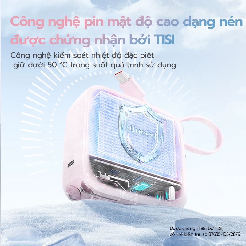 【CCC】Cục sạc dự phòng 10000mAh Uneed,Sạc Nhanh PD 22.5W mini Powerbank, Pin Sạc Type‑C/L,Củ sạc gập liên nhỏ | BigBuy360 - bigbuy360.vn