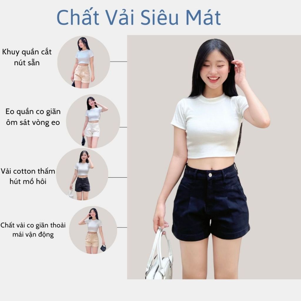 Quần Short Jeans Nữ TTTHAO Cao Cấp Kiểu Dáng Quần Short Denim Nữ J6