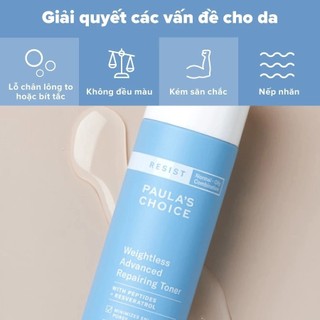 Toner siêu nhẹ dành cho da dầu Paula's Choice Resist Weighless Advanced Repairing Toner 118