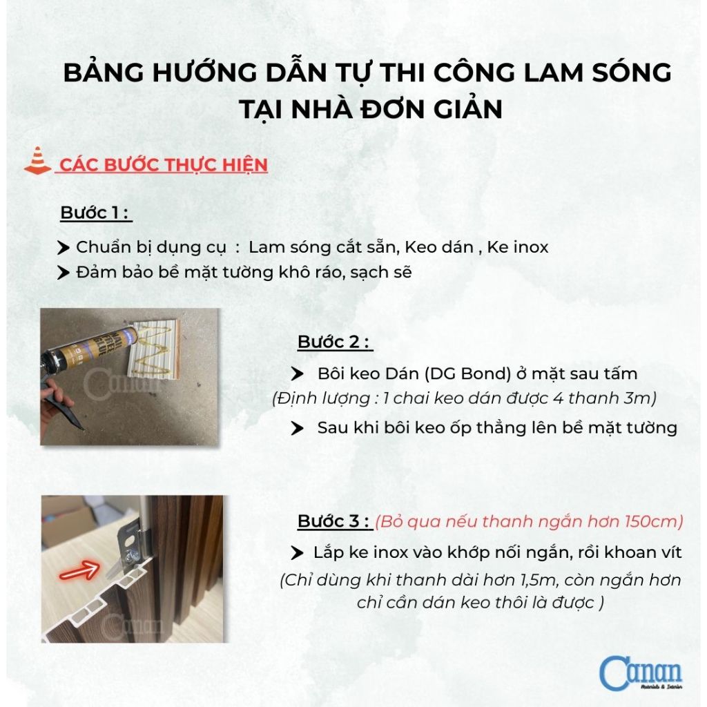 Tấm Nhựa PVC Ốp Tường Lam 3 Sóng Thấp 3000x195x12mm [Thanh 3m Cắt Đôi 1m48] - Lam Sóng Cao Cấp | BigBuy360 - bigbuy360.vn