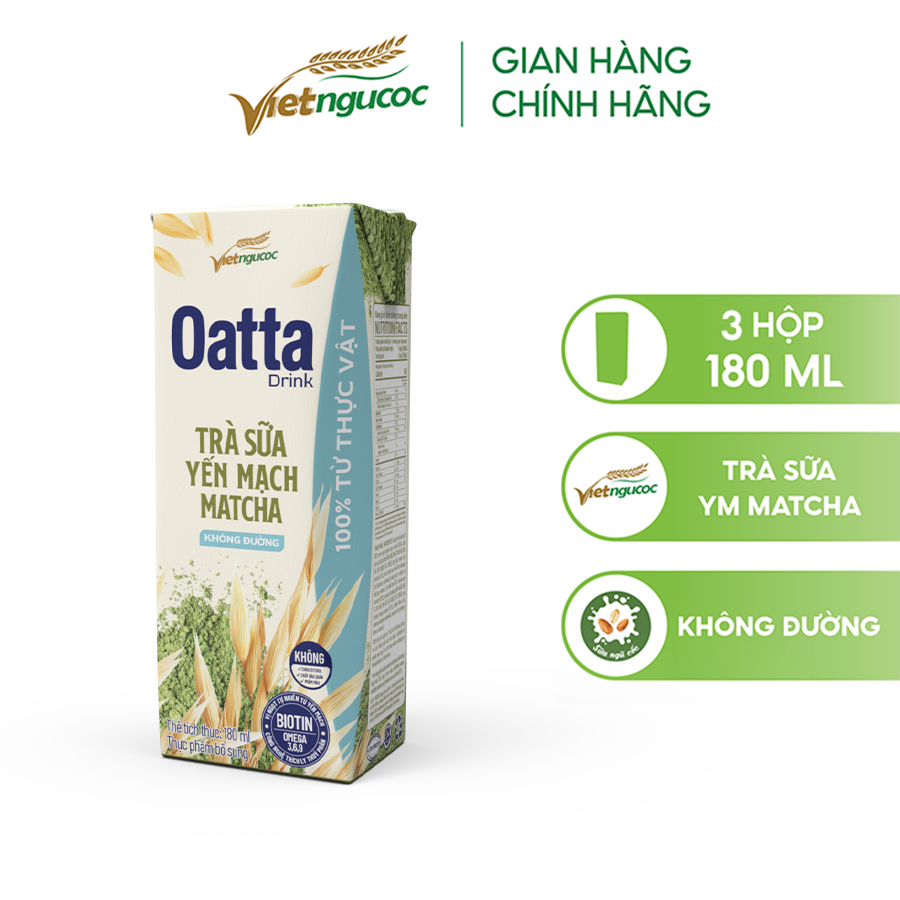 [DATE T7/2026] Lốc 3 Hộp Trà Sữa Yến Mạch Matcha OATTA Drink Không ...