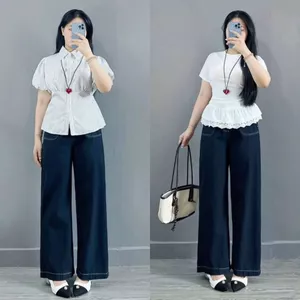 Quần Suông Jean Bigsize Nữ ,Quần Bò Ống Rộng Phong Cách Năng Động Màu Basic Dễ Phối Đồ Q544