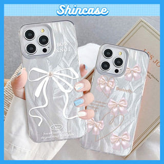 Ốp Lưng iPhone Silicon Mềm Nơ Hồng Cute Ánh Bạc, Chống Sốc cho iPhone 7/8/X/XS/XR/11/12/13/14/15/16/17/Plus/Air/Pro/Max