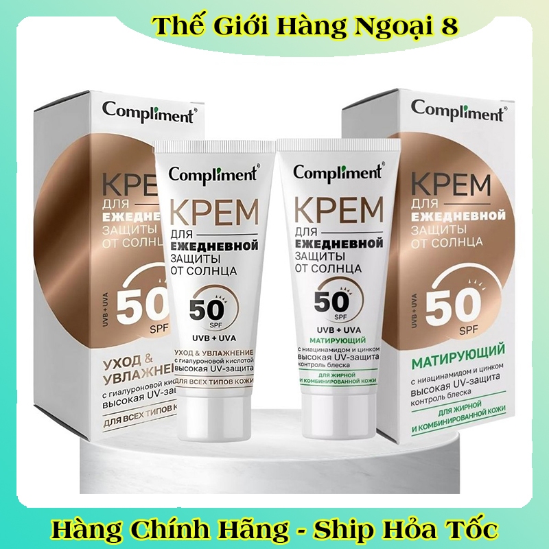 Kem chống nắng Compliment cho da mặt SPF50, UVA, UVB 50ml của Nga