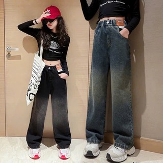 Quần Jean Suông Omber Bé Gái 2 Màu Xanh – Đen 18-46KG