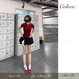 [𝐌𝐈𝐍𝐙𝐈 𝐅𝐈𝐓𝐒] Set babytee slimfit và Chân váy bí phông cạp thun bản to form ngắn