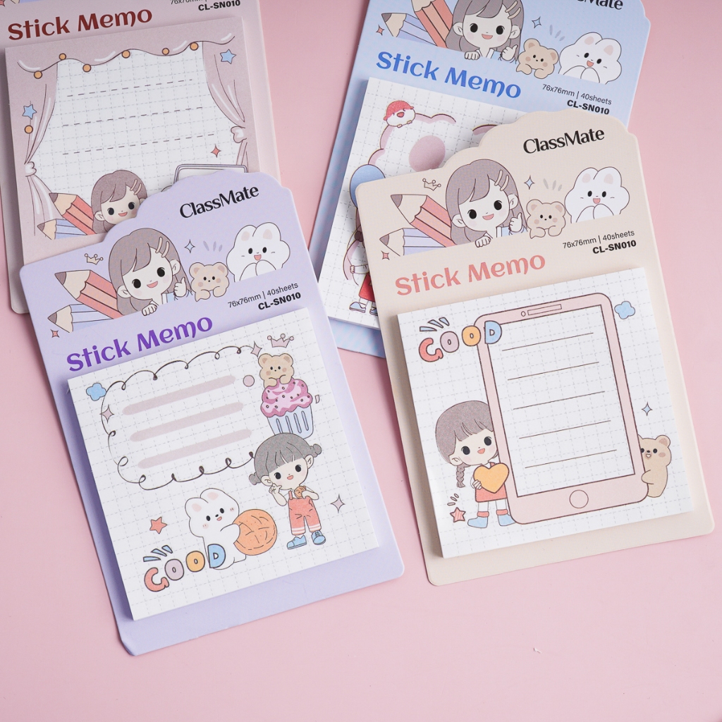 Giấy Note Ghi Chú CLASSMATE Stick Memo Thiết Kế Đơn Giản Dùng Để Ghi Chú Trang Trí Sổ Vở Vô Cùng Tiện Lợi CL-SN008/9/10