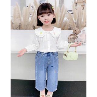 QUẦN JEAN SUÔNG THÊU HOẠ TIẾT TRÁI TIM NHỎ NHẮN XINH XẮN CHO BÉ GÁI