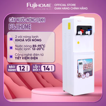 Cây nước nóng lạnh an toàn FUJIHOME nhập khẩu, Máy nước uống nóng lạnh 2 vòi bình lọc úp tiện lợi gia đình