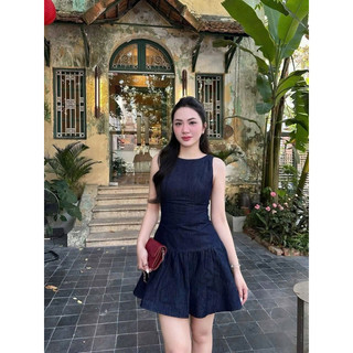[V1.1000] Váy Bò Sát Nách Dáng Xoè Hở Lưng Khoá Đồng Kèm Quần Đùi Rời