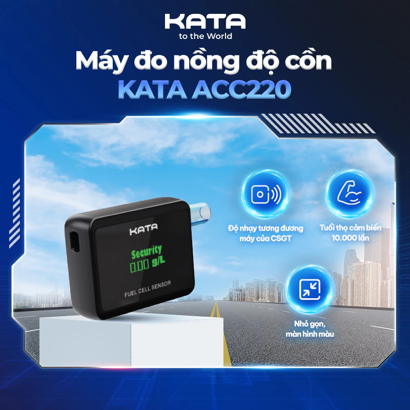 Máy Đo Nồng Độ Cồn KATA ACC220 Nhỏ Gọn, Cảm Biến Điện Hóa, Đảm Bảo An Toàn, Chính Xác, Thông Minh, Nhỏ Gọn