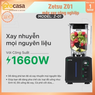 Máy xay sinh tố công nghiệp Zetsu Z01 - 1680W - hẹn giờ 5 mức tự động