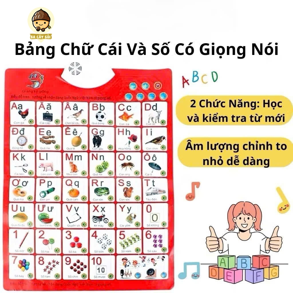 Bảng điện tử học chữ cái và số Tiếng Việt có giọng nói cho bé tập đọc – Giúp bé học vừa chơi vừa vui