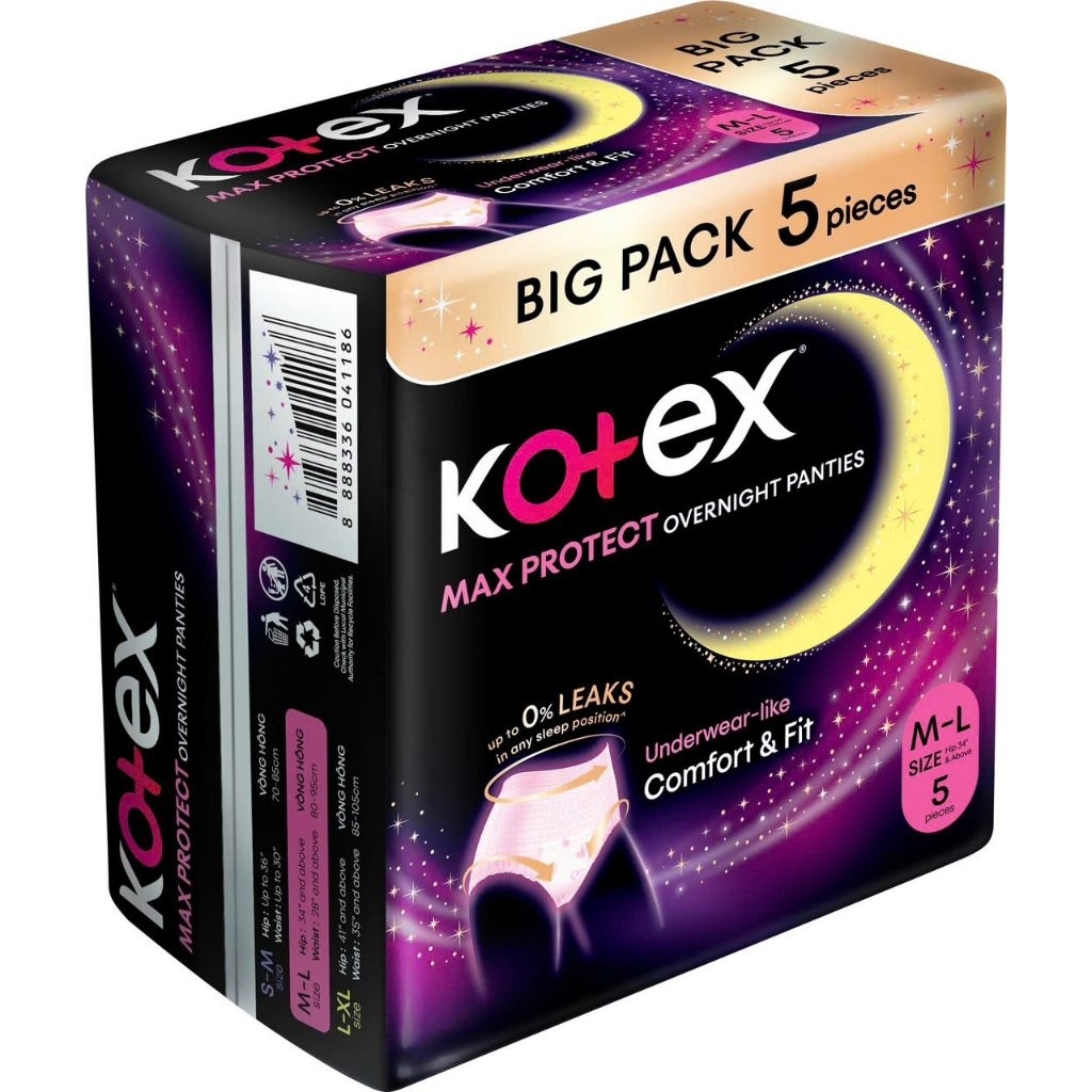 1 gói băng vệ sinh dạng quần Kotex ML 5 chiếc/gói (MẪU MỚI)