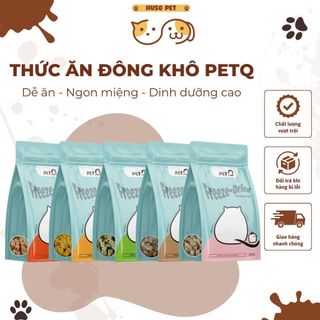 Thức ăn đông khô cho chó mèo PetQ, Snack sấy chất lượng cao, thức ăn  dinh dưỡng cho chó mèo