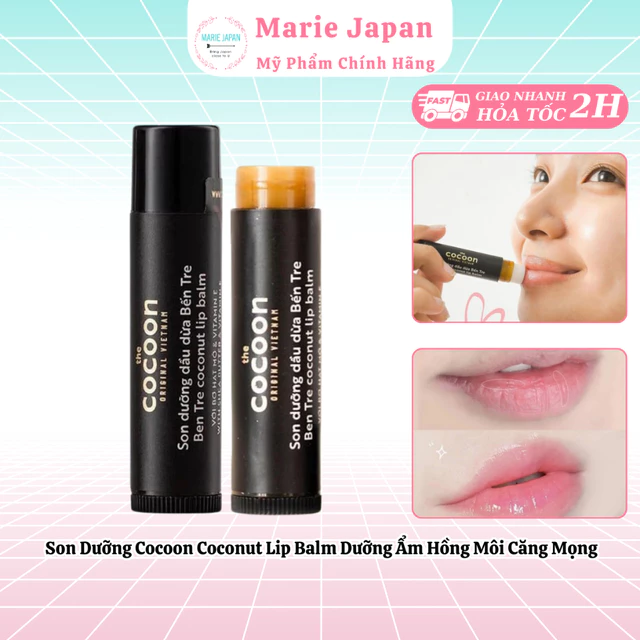 Son Dưỡng Cocoon Dầu Dừa Bến Tre Cocoon Coconut Lip Balm - Thỏi 5g