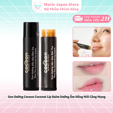 Son Dưỡng Cocoon Coconut Lip Balm Dưỡng Ẩm Hồng Môi Căng Mọng Thỏi 5g - Marie Japan