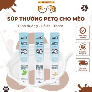 Thanh súp thưởng sữa dê PetQ15gr - vị vitamin, dầu cá, cỏ mèo cho mèo mọi lứa tuổi