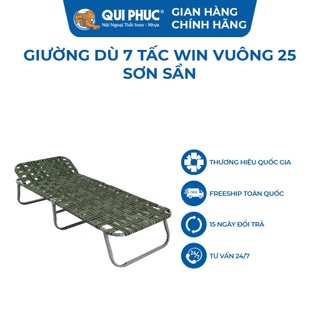 Giường gấp gọn Win vuông QUI PHÚC, dây dù bản lớn, thoáng khí, đàn hồi tốt, bền chắc, dễ dàng cất giữ, mang đi