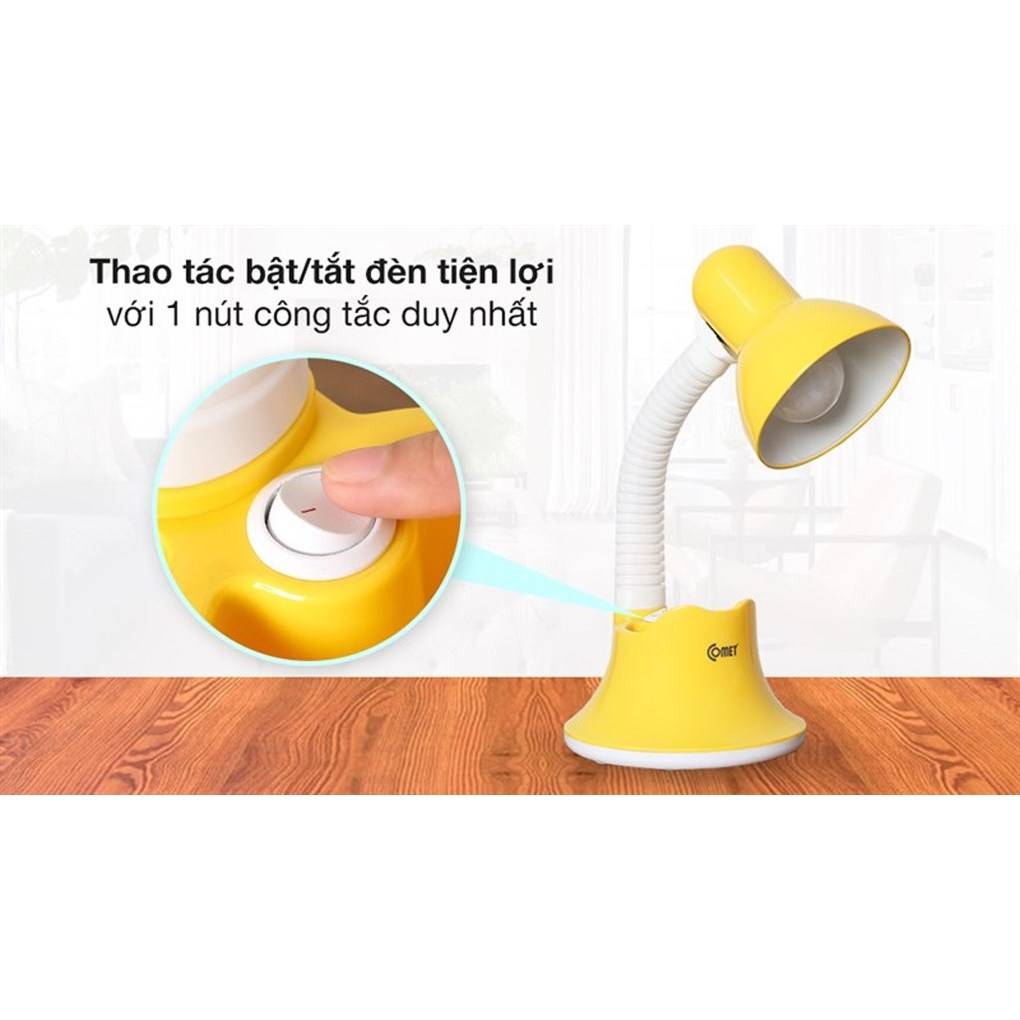 Đèn Bàn Học Sinh Comet CT413 - Có ngăn đựng bút - Đui đèn E27 - Bảo hành chính hãng 12 tháng