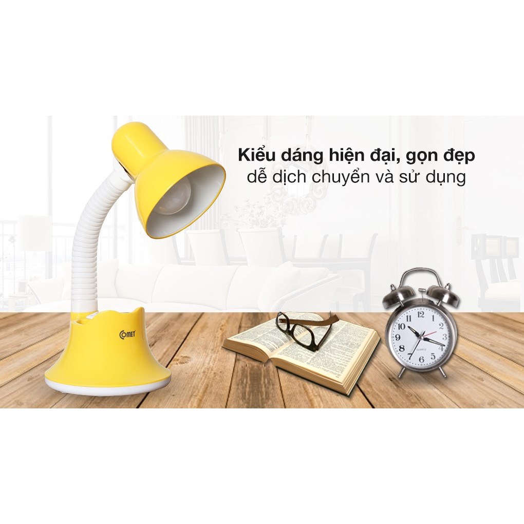 Đèn Bàn Học Sinh Comet CT413 - Có ngăn đựng bút - Đui đèn E27 - Bảo hành chính hãng 12 tháng