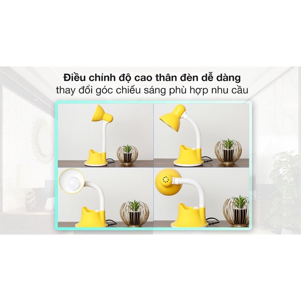 Đèn Bàn Học Sinh Comet CT413 - Có ngăn đựng bút - Đui đèn E27 - Bảo hành chính hãng 12 tháng