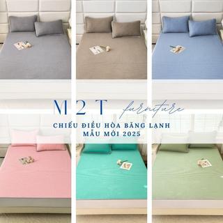 Chiếu điều hòa băng lạnh M2T BEDDING màu săc trơn đủ kích thước - Mềm mịn mát - Tặng kèm 2 vỏ gối