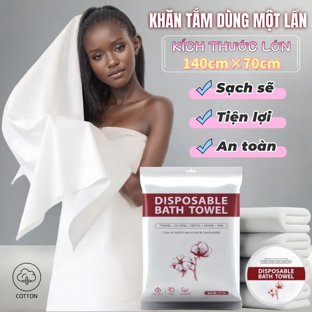 5 gói Khăn Tắm Dùng Một Lần Cao Cấp – Siêu Mềm, Siêu Hút Nước, Gọn Nhẹ Khi Du Lịch Homestay Spa