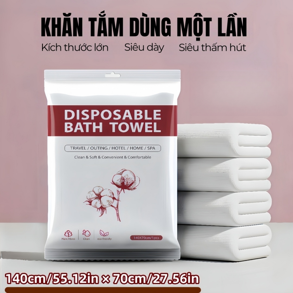5 gói Khăn Tắm Dùng Một Lần Cao Cấp – Siêu Mềm, Siêu Hút Nước, Gọn Nhẹ Khi Du Lịch Homestay Spa