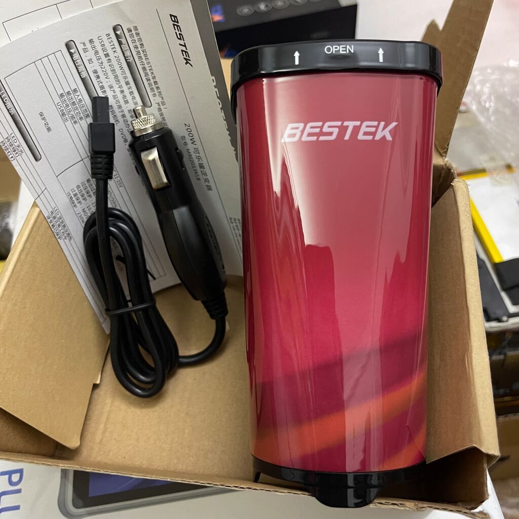 [ Cam kết chính hãng ] Ổ điện xe hơi 12V sang 220V BESTEK 200W Power Inverter ( Max 250W ), Thiết Kế Dạng Cốc Tiện Lợi