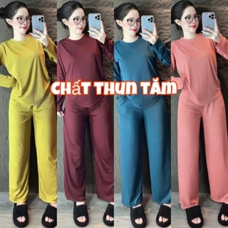 Sét bộ mặc nhà , đồ bộ nữ Bigsize Hằng Moon, SET BỘ Ủ KEM THUN TĂM BIGSIZE QUẦN ỐNG SUÔNG