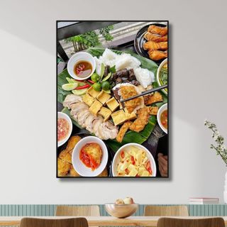 Tranh Canvas Treo Tường Bán Bún Đậu BH57 - Tranh Decor, Trang Trí Quán Bún Đậu Cao Cấp, Sắc Nét
