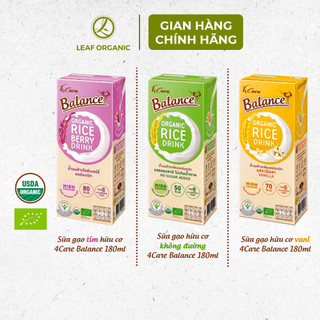 Sữa gạo hữu cơ Thái Lan 4Care Balance organic 180ml nhiều hương vị lựa chọn