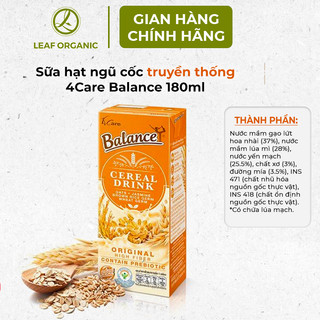 Sữa hạt ngũ cốc 4Care Balance 180ml