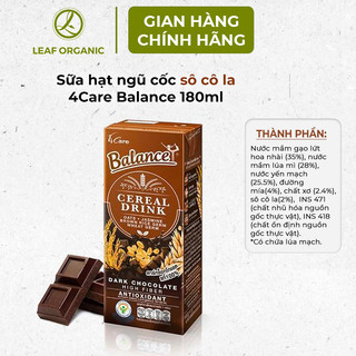 Sữa hạt ngũ cốc 4Care Balance 180ml