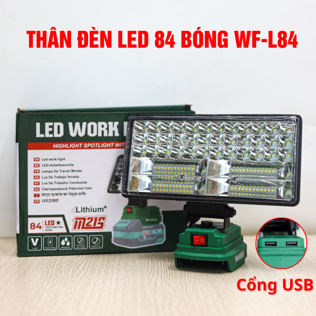 Đèn tích điện Workfix 16/ 48/ 84 bóng 70W thắp sáng -  10 cell, dùng liên tục 10h, bảo hành 6 tháng