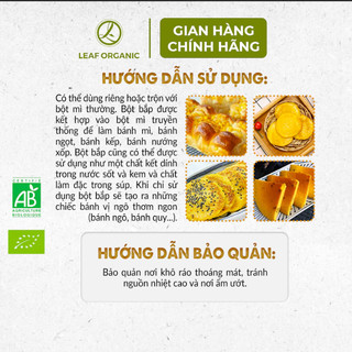 Bột bắp hữu cơ hạt mịn Markal 500g