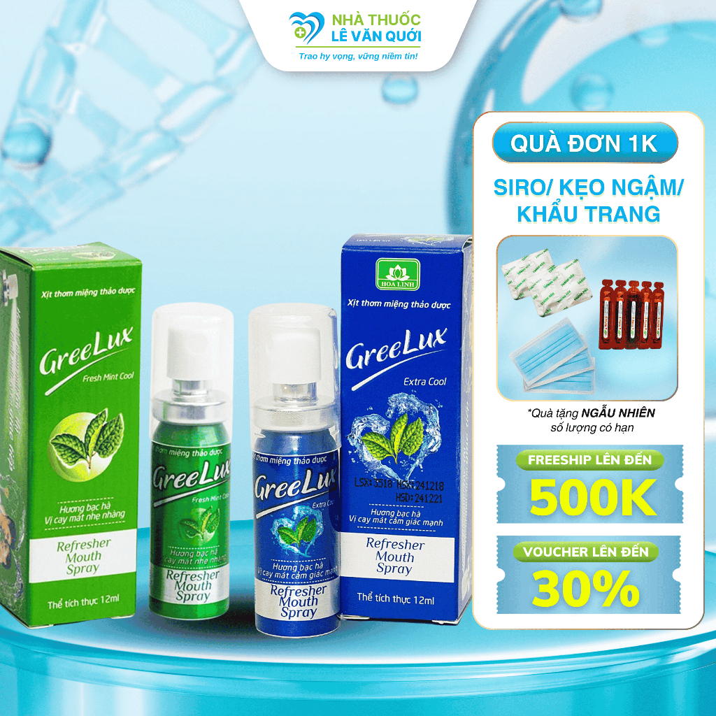 [ CHÍNH HÃNG] Xịt Thơm Miệng GreeLux Extra Cool 12ml (vị cay mát cảm ...