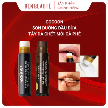 Dưỡng Môi Cocoon Son Dầu Dừa Bến Tre Tẫy Da Chết Môi Cà Phê Đak Lak