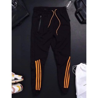 Quần thể dục 3 sọc dáng dài ống suông và bo gấu kiểu jogger có khóa kéo túi trẻ trung mới - DTB K1