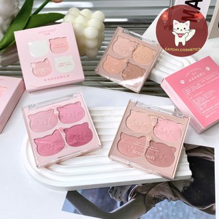 [GOGO TALES] Bảng Má Hồng Gogo Tales 4 Ô Mèo Đáng Yêu Lovely Cat Sweetish Blush, 10g (GT772)