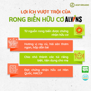 Rong biển rắc cơm hữu cơ Alvins 21g