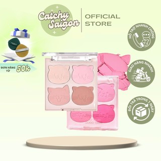[GOGO TALES] Bảng Má Hồng Gogo Tales 4 Ô Mèo Đáng Yêu Lovely Cat Sweetish Blush, 10g (GT772)
