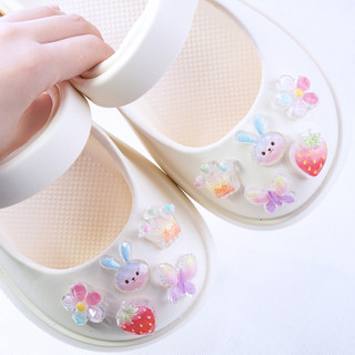 Dép cross nữ đế cao 4cm kèm 10 Sticker Dâu lấp lánh Mita kiểu sandal CSM-04