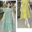 Váy bầu form rộng tay cánh tiên đuôi cá form rộng xếp ly cổ tròn Đầm bigsize dáng suông xòe oversize cute T643G