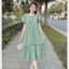 Váy bầu form rộng tay cánh tiên đuôi cá form rộng xếp ly cổ tròn Đầm bigsize dáng suông xòe oversize cute T643G